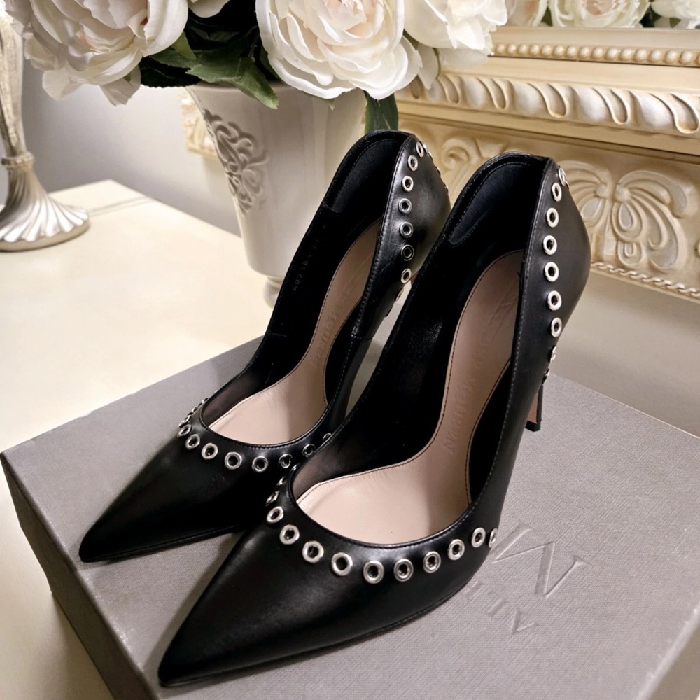Alexander McQueen Black and Silver Stiletto Heels